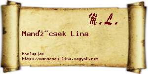 Manácsek Lina névjegykártya